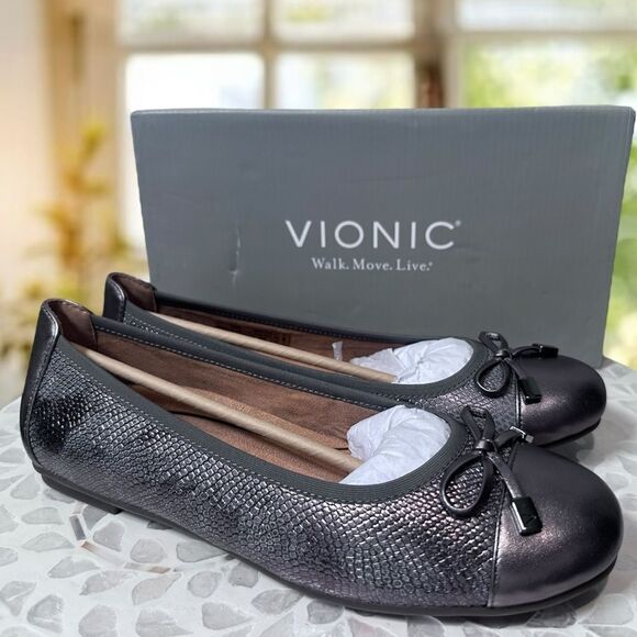 Vionic Women's Minna Ballet Flat Pewter - Picture 3 of 15